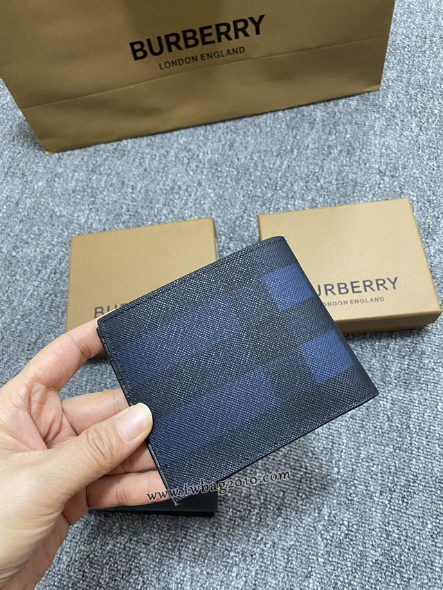 Burberry專門店新款灰格短夾 巴寶莉經典男士短夾錢包 yxb1276